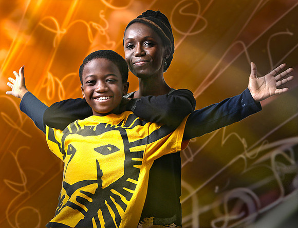 Lion King actor Cole Bullock and his mother Audrey Martell. Teaneck, NJ