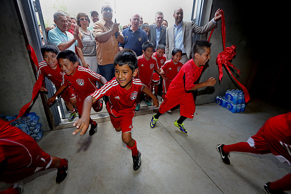Opening ceremony for the new indoor soccer facility in Passaic.